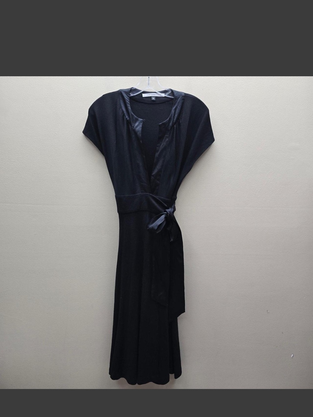 Classic Black Wrap Dress with Belt
